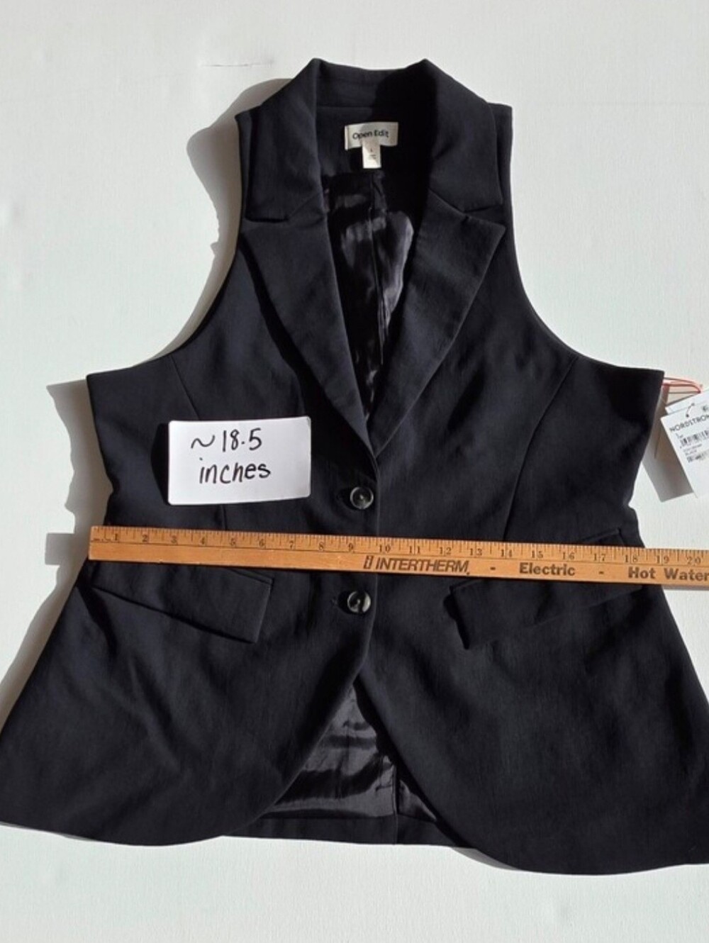Open Edit Size L NWT! Women's Black Tailored Sleeveless Blazer Vest - Picture 4 of 9